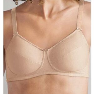 Amoena Ruth Wire Free Cotton Bra, 40A, 100% Cotton, Adjustable Elastic Straps